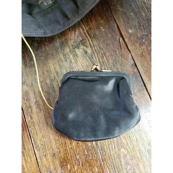 Ingber Bow Evening Clutch with‎ coin purse retro chic classic pleated 80s black - Picture 8 of 9